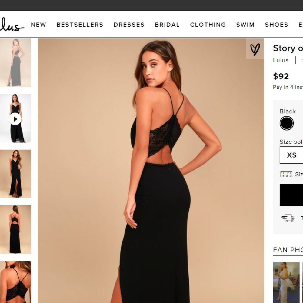 Lulu's black lace maxi dress